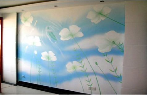 黄平画墙绘怎么画好白云的蓬松感？