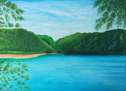 黄平在墙绘中，如何绘画绿水青山？